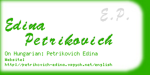 edina petrikovich business card